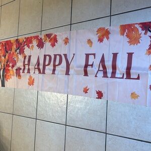 Happy Fall Banner with Autumn Leaves